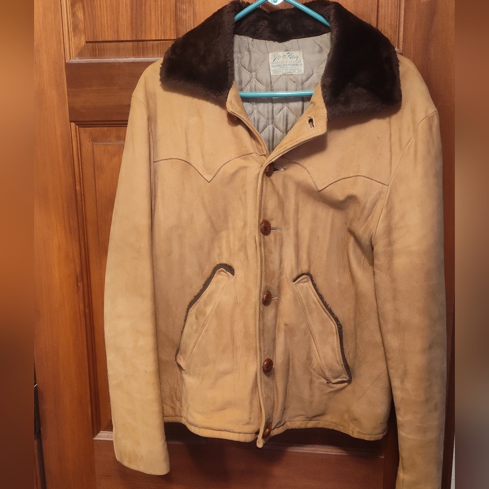 Vtg Western Jo-O-Kay By Corrales Leather Cowboy Coat.